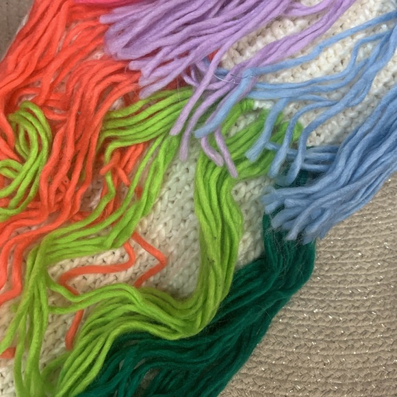 Anthropologie colorful fringe scarf new with tags - Picture 3 of 3